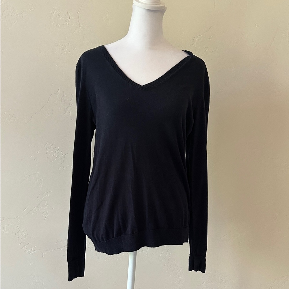 J. Crew Navy Blue Long Sleeve V-Neck Sweater